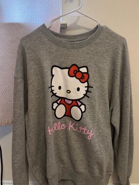 Hello Kitty Grey Sweatshirt with Red and Pink Accents